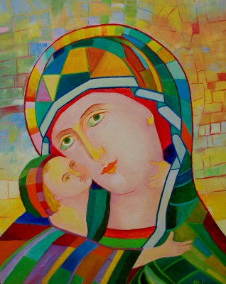 Ikona Madonna z Dzieciątkiem Zielona – Magdalena Walulik – reprodukcja